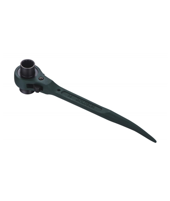 An angled tail ratchet socket wrench is a hand tool used for tightening and loosening fasteners